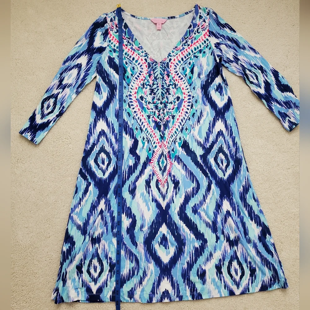 Lilly Pulitzer Ophelia Swing Dress in Blue Swish Skipped a Beach szXS